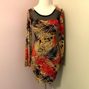 Fitted Dress Tropical Size Medium